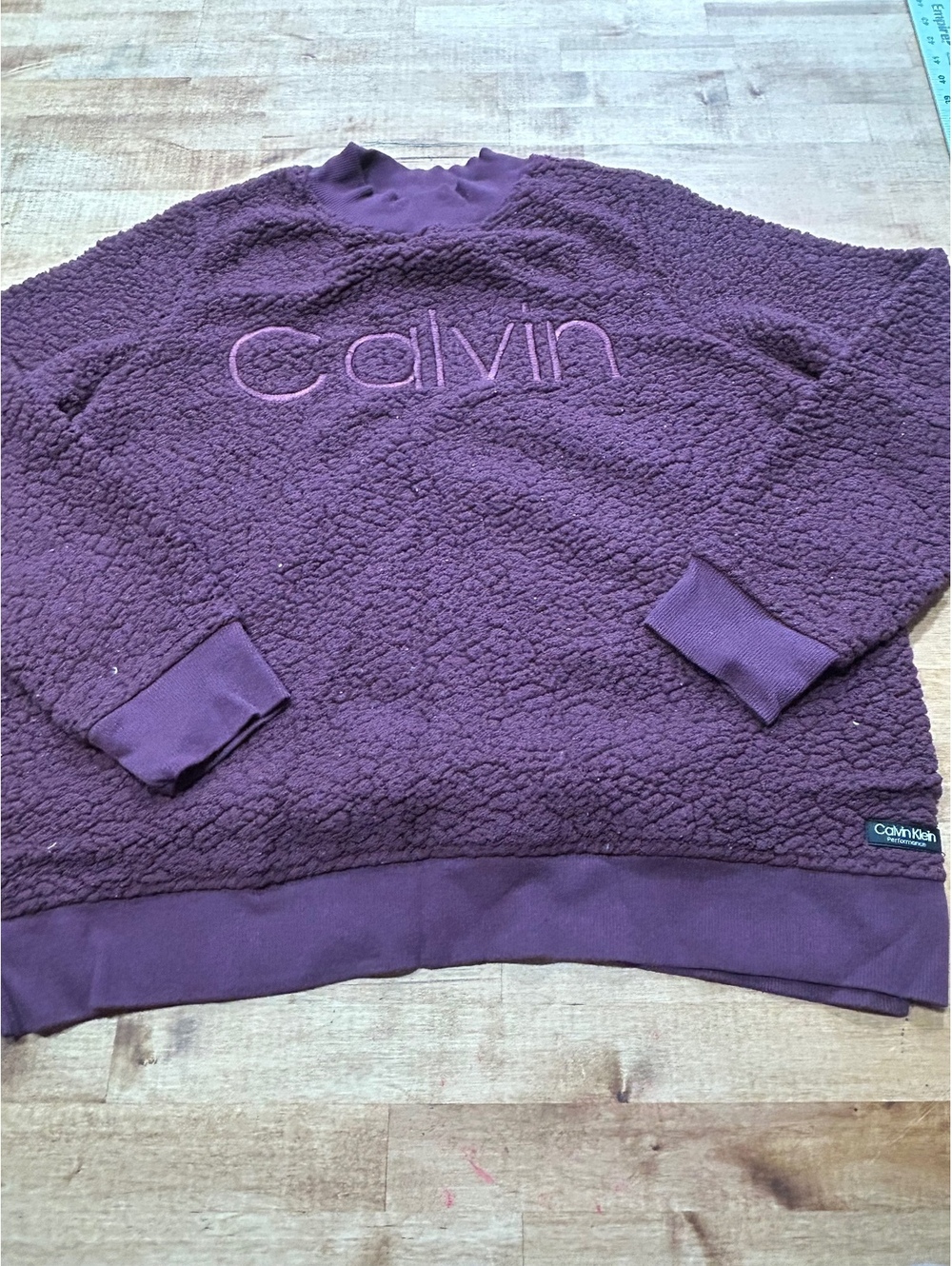 womens medium Calvin Klein Performance purple sherpa sweatshirt